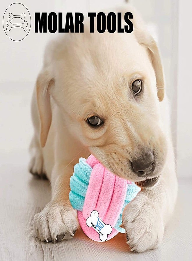 THE DDS STORE Dog Rope Chew Toys Set Braided Cotton Teeth Cleaning Chewers for Puppies,Small,Medium Dogs Durable Teething Ropes,Tug of War Ball Training Playing (Ball+ Dummy+Slipper) - Image 3